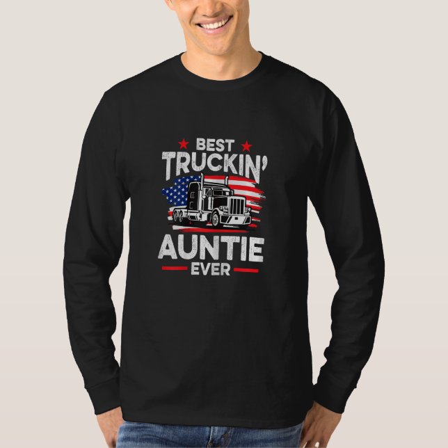 Camiseta Womens Best Truckin' Auntie Ever  Americian Trucke (Frente)