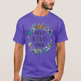 Camiseta Womens Best VoVo Ever Butterfly Floral Personalize