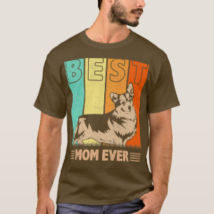 Camiseta Womens Best Welsh Corgi Dog Mom Ever Retro Graphic