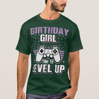 Camiseta Womens Birthday Girl Time To Level Up Video Game P