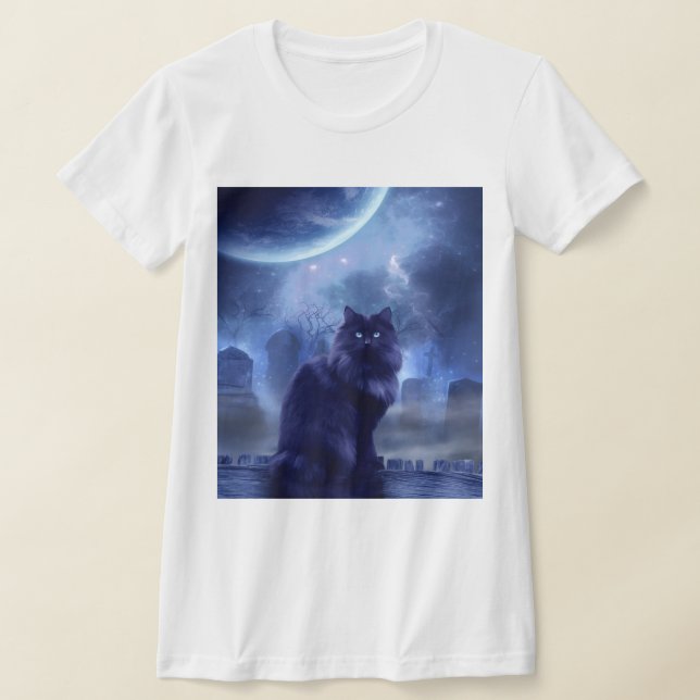 Camiseta Women's Black cat and moon t-shirt (Postura )