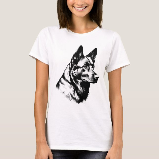 Camiseta Women's Black German Shepherd Dog Tee (Frente)