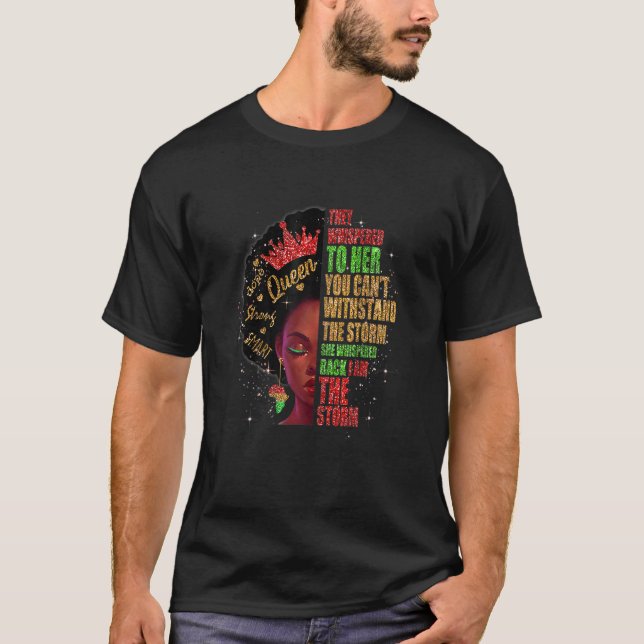Camiseta Womens Black History Month Afro Melanin Queen Afri (Frente)