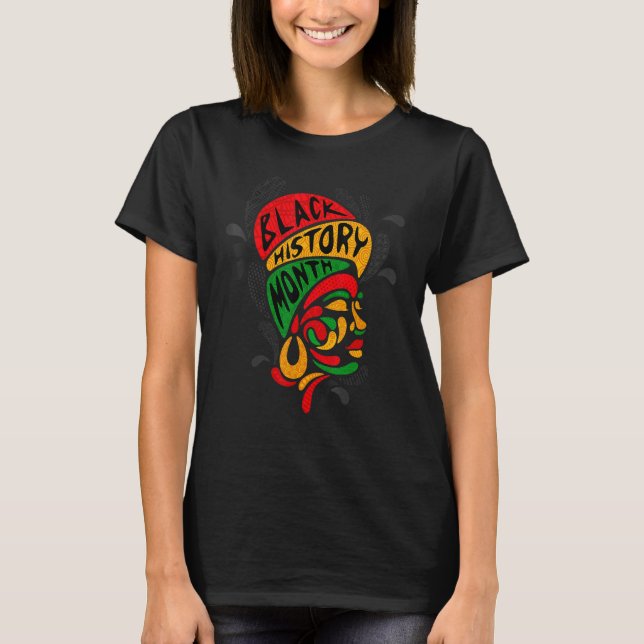 Camiseta Women's Black History Month Proud African Pride Bl (Frente)