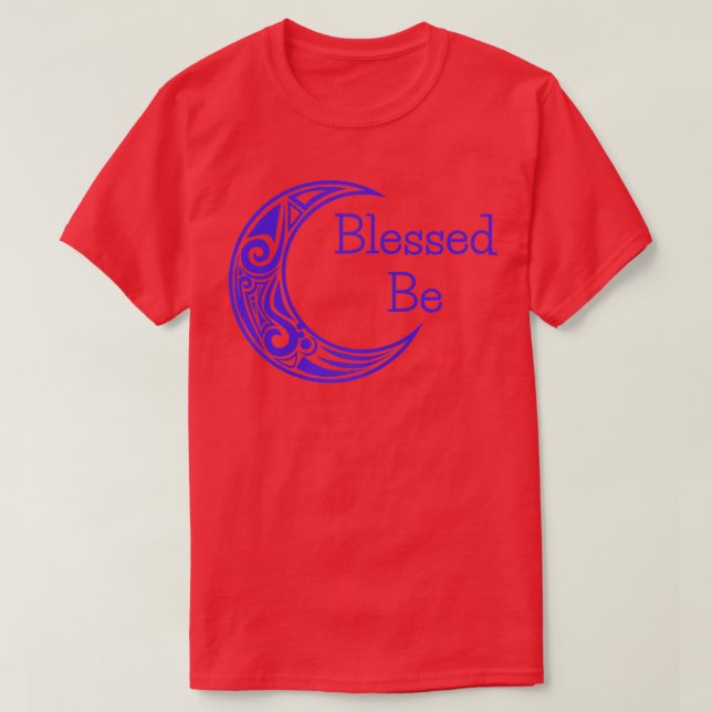 Camiseta Womens Blessed Be Witch and Wiccan Moon  (Frente do Design)