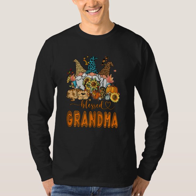 Camiseta Womens Blessed Grandma Women's Trendy Fall Catmom  (Frente)