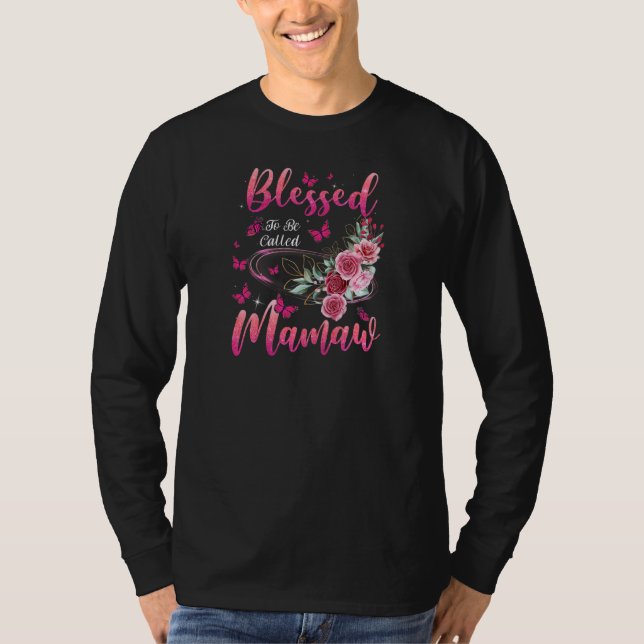 Camiseta Womens Blessed To Be Called Mamaw Cute Girls Women (Frente)