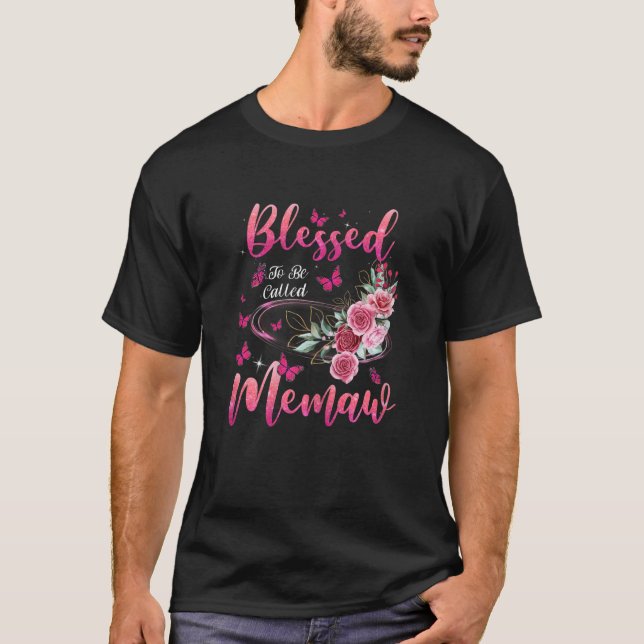 Camiseta Womens Blessed To Be Called Memaw Cute Girls Women (Frente)