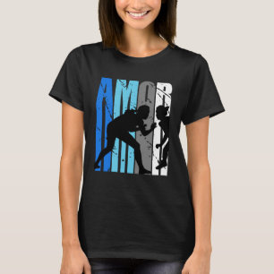 Camiseta Womens Blue Amor Luta Grades Fan Girl College