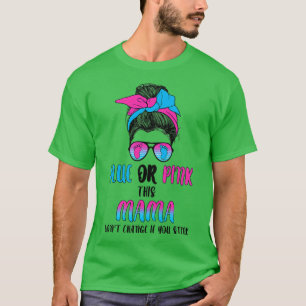 Camiseta Womens blue or pink this mama gender reveal party