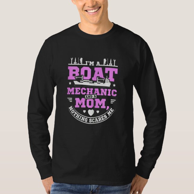 Camiseta Womens Boat mechanic and mother mom (Frente)