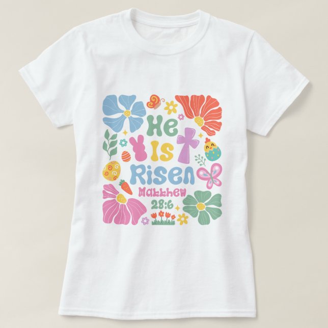Camiseta Womens Boho Christian Páscoa (Frente do Design)