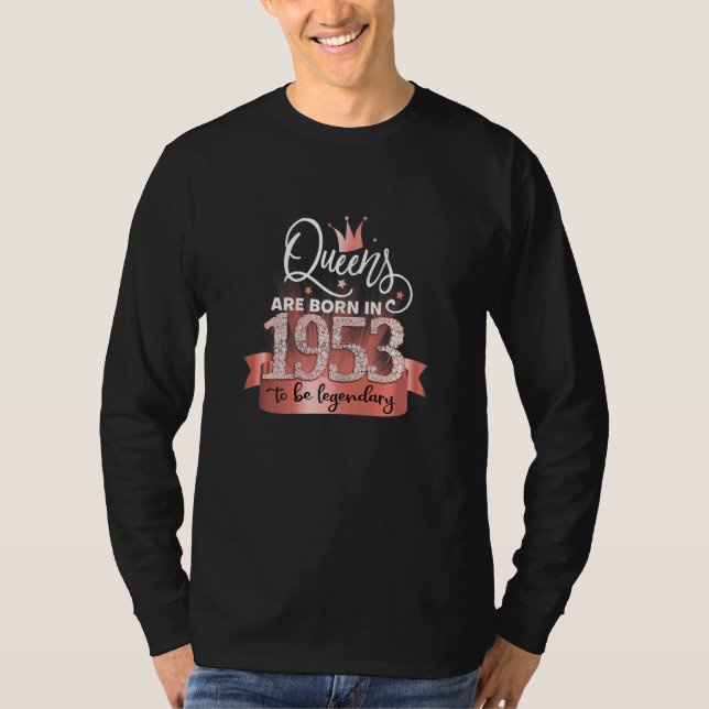 Camiseta Womens Born In 1953 I Elegant Black Rose Party Out (Frente)