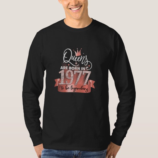 Camiseta Womens Born In 1977 I Elegant Black Rose Party Out (Frente)