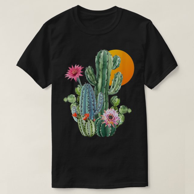 Camiseta Womens Cactus Plant Gift Mãe Lover Garde Botânica (Frente do Design)