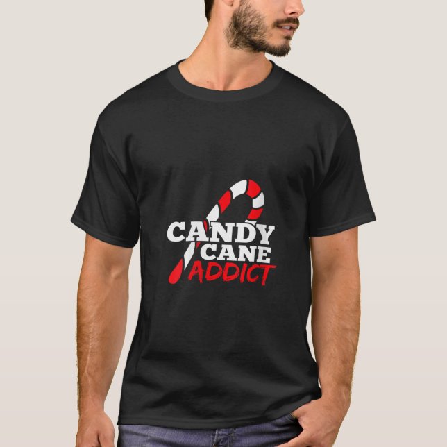 Camiseta Womens Candy Cane Addict V Neck (Frente)