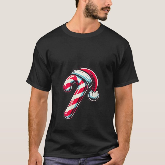 Camiseta Womens Candy Cane Christmas Sweets Xmas V Neck  (Frente)