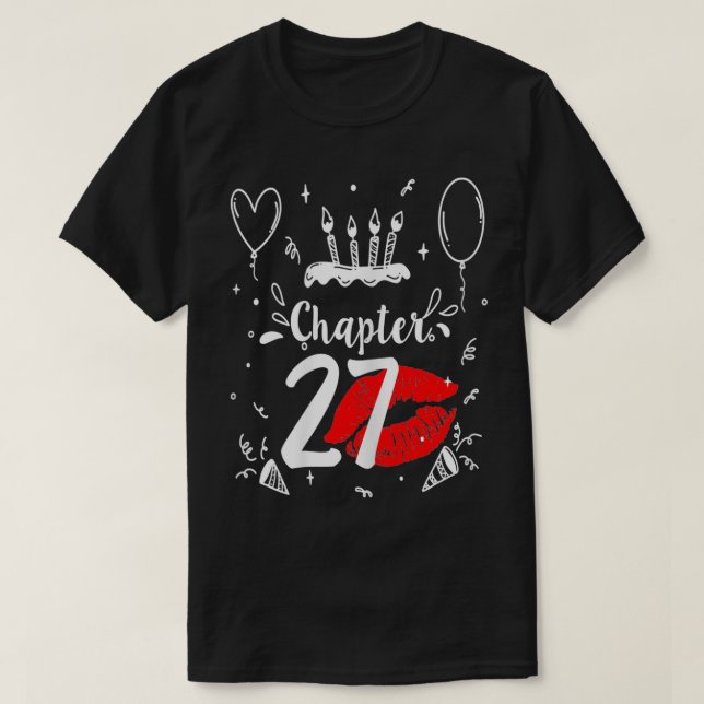 Camiseta Womens Capítulo 27 com lábios de aniversário de 19 (Frente do Design)