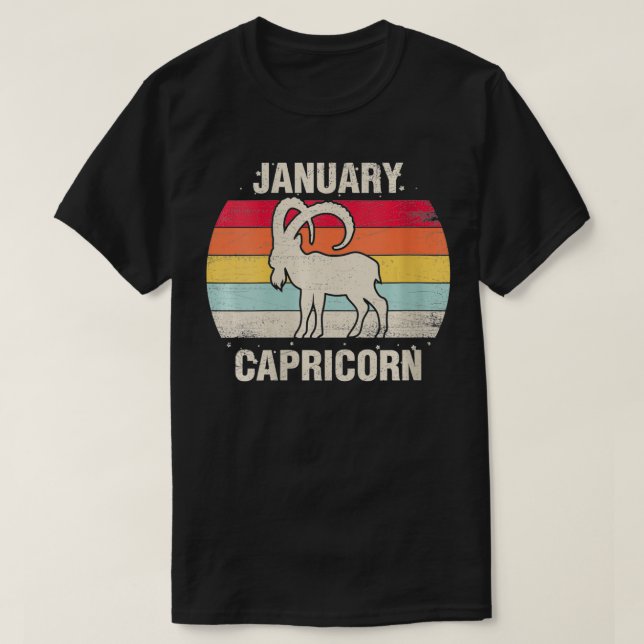 Camiseta Womens Capricorn Janeiro Aniversário - Sinal de Pr (Frente do Design)