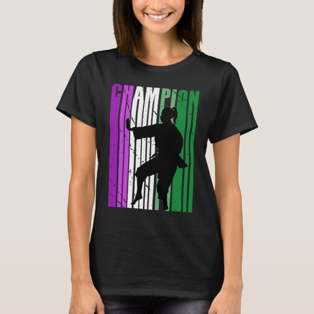 Camiseta Womens Champion Karate Aniversário Roxo Marcial (Frente)