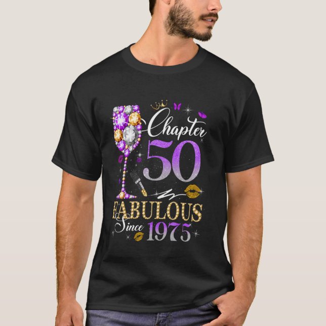Camiseta Womens Chapter 50 Fabulous Est 1975 50th B day Que (Frente)