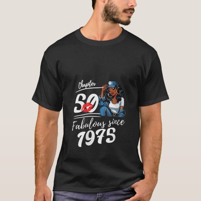 Camiseta Womens Chapter 50 Fabulous Since 1975 50th Birthda (Frente)