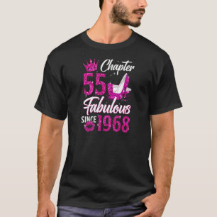 Camiseta Womens Chapter 55 Fabulous Since 1968 55th Birthda