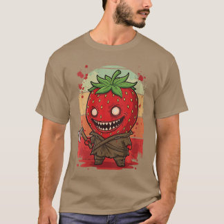 Camiseta Womens Chibi Killer Strawberry Horror Movie Charac