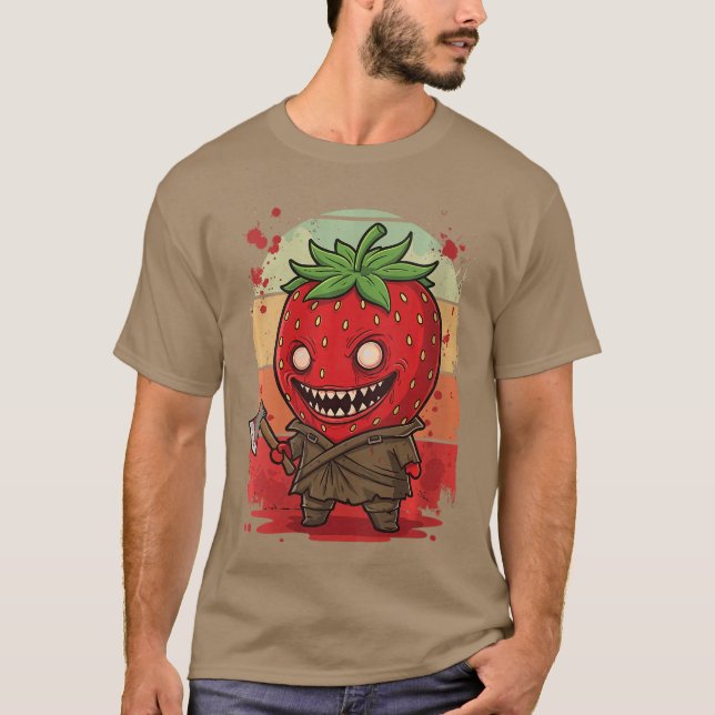 Camiseta Womens Chibi Killer Strawberry Horror Movie Charac (Frente)