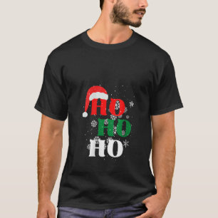 Camiseta Womens Christmas Ho Ho Ho Snow Flakes com Papais n