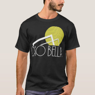 Camiseta Womens Ciao Bella Itália Citação Em italiano VNeck