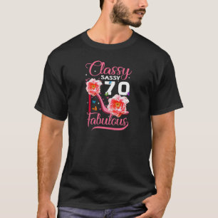 Camiseta Womens Classy Sassy 70 Fabuloso 70 de aniversário