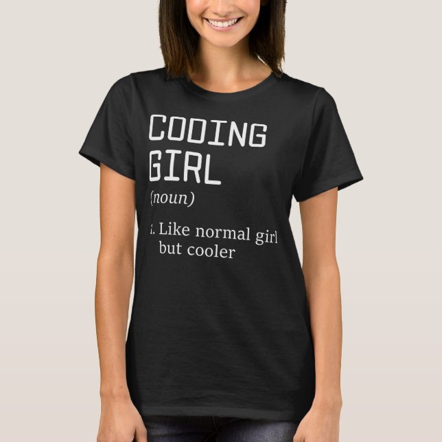 Camiseta Womens Coding Girl Definition Noun Software (Frente)