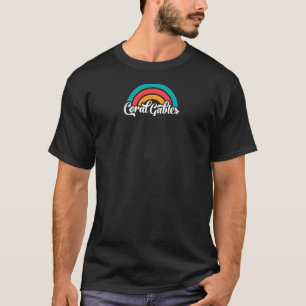Camiseta Womens CORAL GABLES FL Script Retroativo Com Arco-