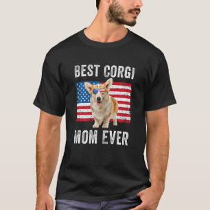 Camiseta Womens Corgi Mãe Americana Bandeira Dog Proprietár