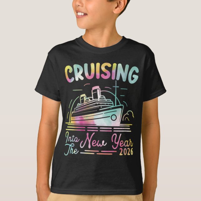 Camiseta Womens Cruising Into New Year 2026 Countdown Party (Frente)