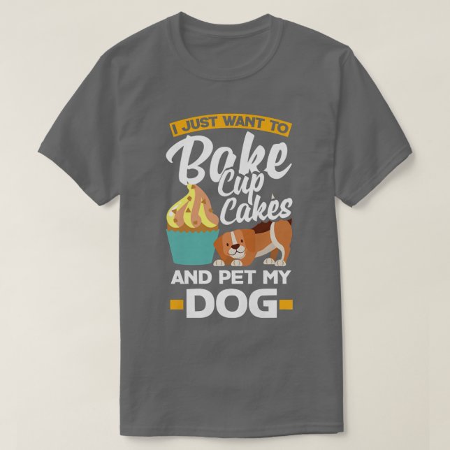 Camiseta Womens Cupcake Baking Dog Owner  (Frente do Design)