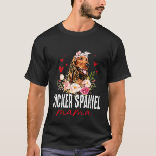 Camiseta Womens Cute Cocker Spaniel Mom Flower Dog
