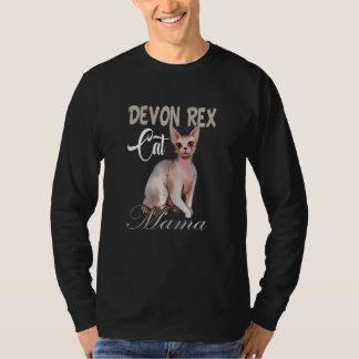 Camiseta Womens Cute Devon Rex Mama  Love Cats pets & All A