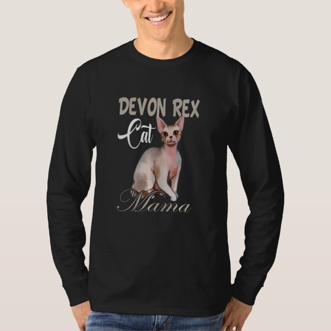 Camiseta Womens Cute Devon Rex Mama  Love Cats pets & All A (Frente)