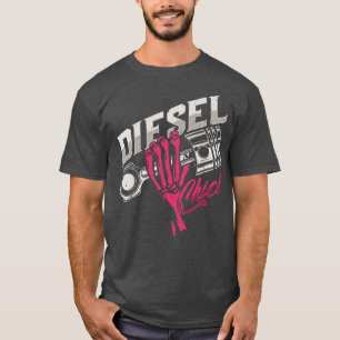 Camiseta Womens Diesel Chick Trucker Highway Truck Driver A