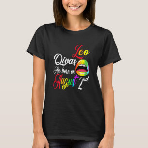 Camiseta Womens Divas are Born on August 2nd Leo Birthday G