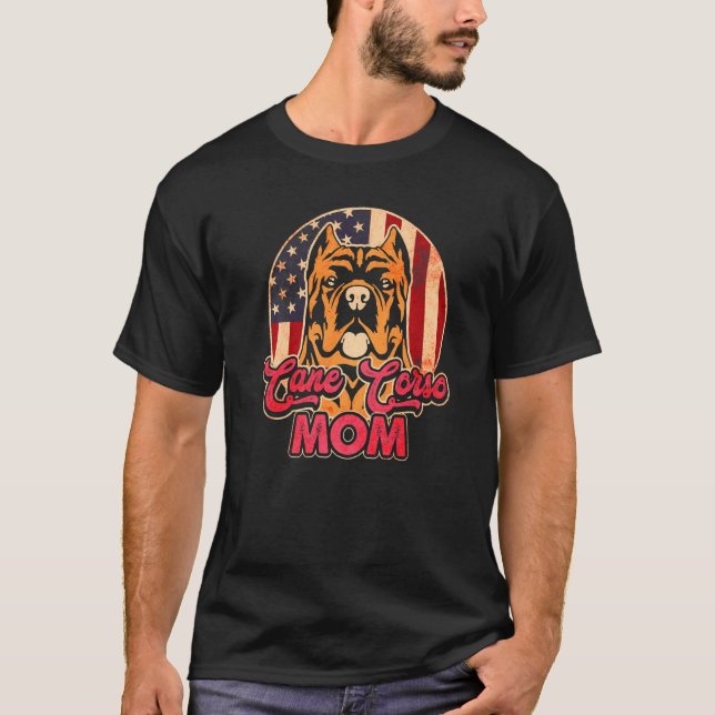 Camiseta Womens Dog  USA Flag Cane Corso Mom (Frente)