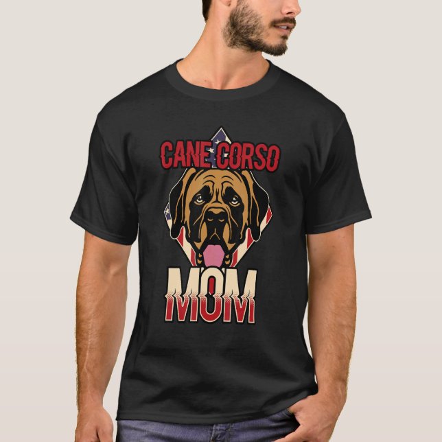 Camiseta Womens Dog   USA Flag Cane Corso Mom (Frente)