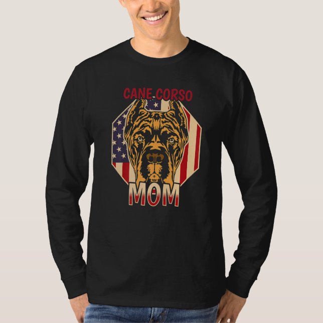 Camiseta Womens Dog  USA Flag Cane Corso Mom  4 (Frente)