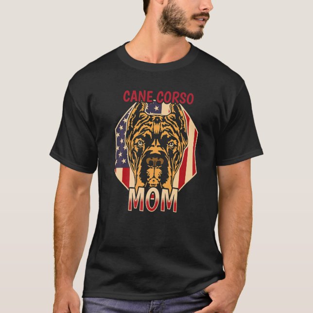 Camiseta Womens Dog  USA Flag Cane Corso Mom  4 (Frente)