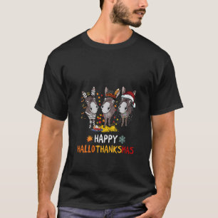 Camiseta Womens Donkey Happy Hallo Obrigado de Natal