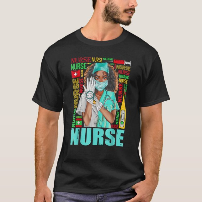 Camiseta Womens Dy Black Nurse Week 2023 Costume Black Hist (Frente)