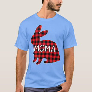 Camiseta Womens Easter Day Costume Red Plaid Bunny Graphic