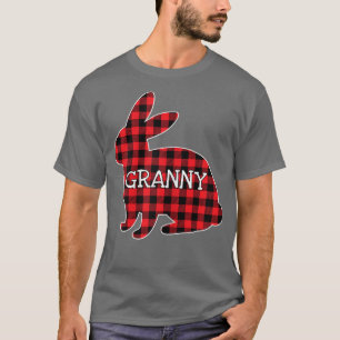 Camiseta Womens Easter Day Costume Red Plaid Bunny Graphic